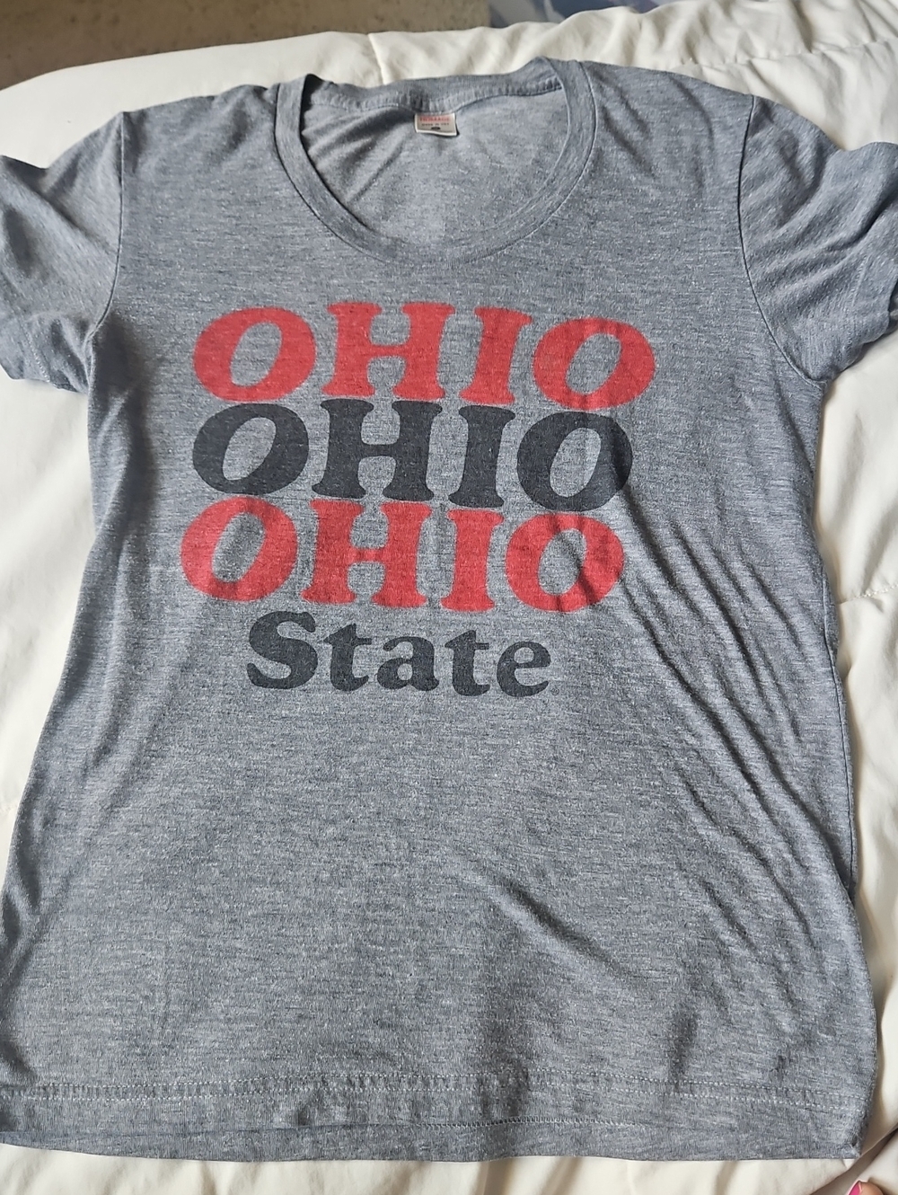 HOMAGE Heather Gray Tee with Red Accent